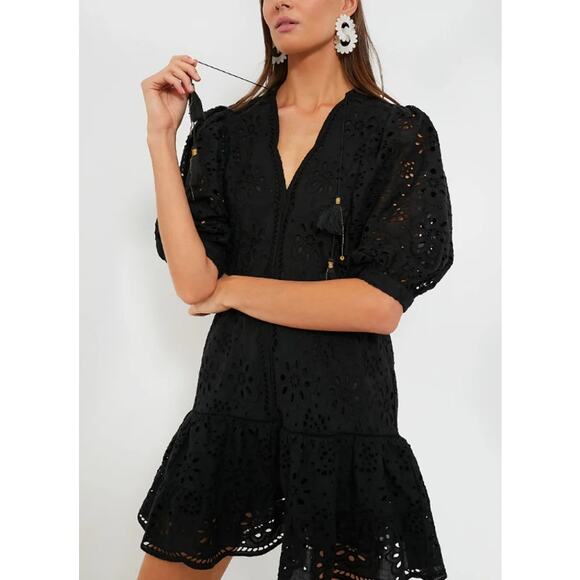 Bell by Alicia Eyelet Popover Dress Size Medium - Picture 3 of 10